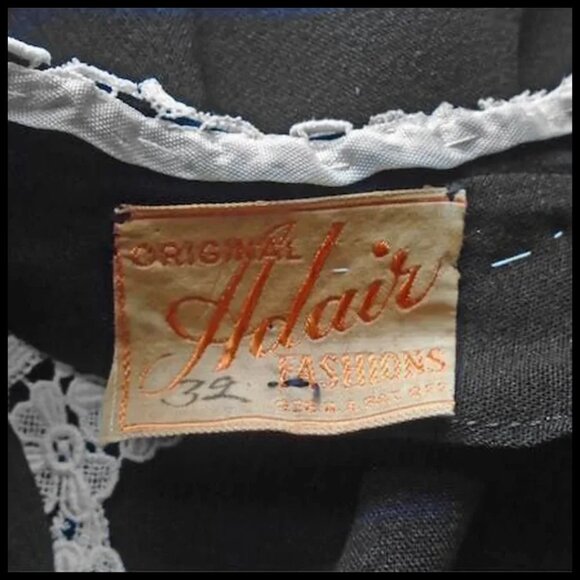 30s Vintage Black Blouse Romantic Lace & Bell Sleeve 1930s - Picture 7 of 15